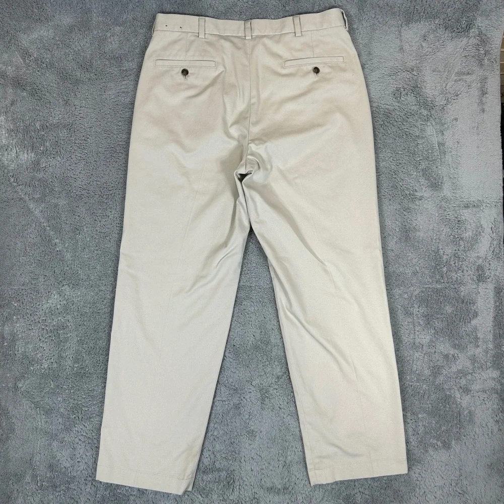 Brooks Brothers Hudson Advantage Chino Khaki Pants Mens 35x30 Tan Cotton Twill